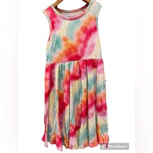 Posh Peanut kids dress in 5T. Rainbow colored tie dye.